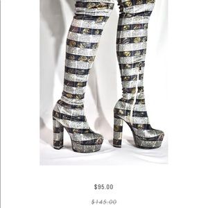 FASHION BRAND COMPANY thigh high velvet ring shoes - super rare